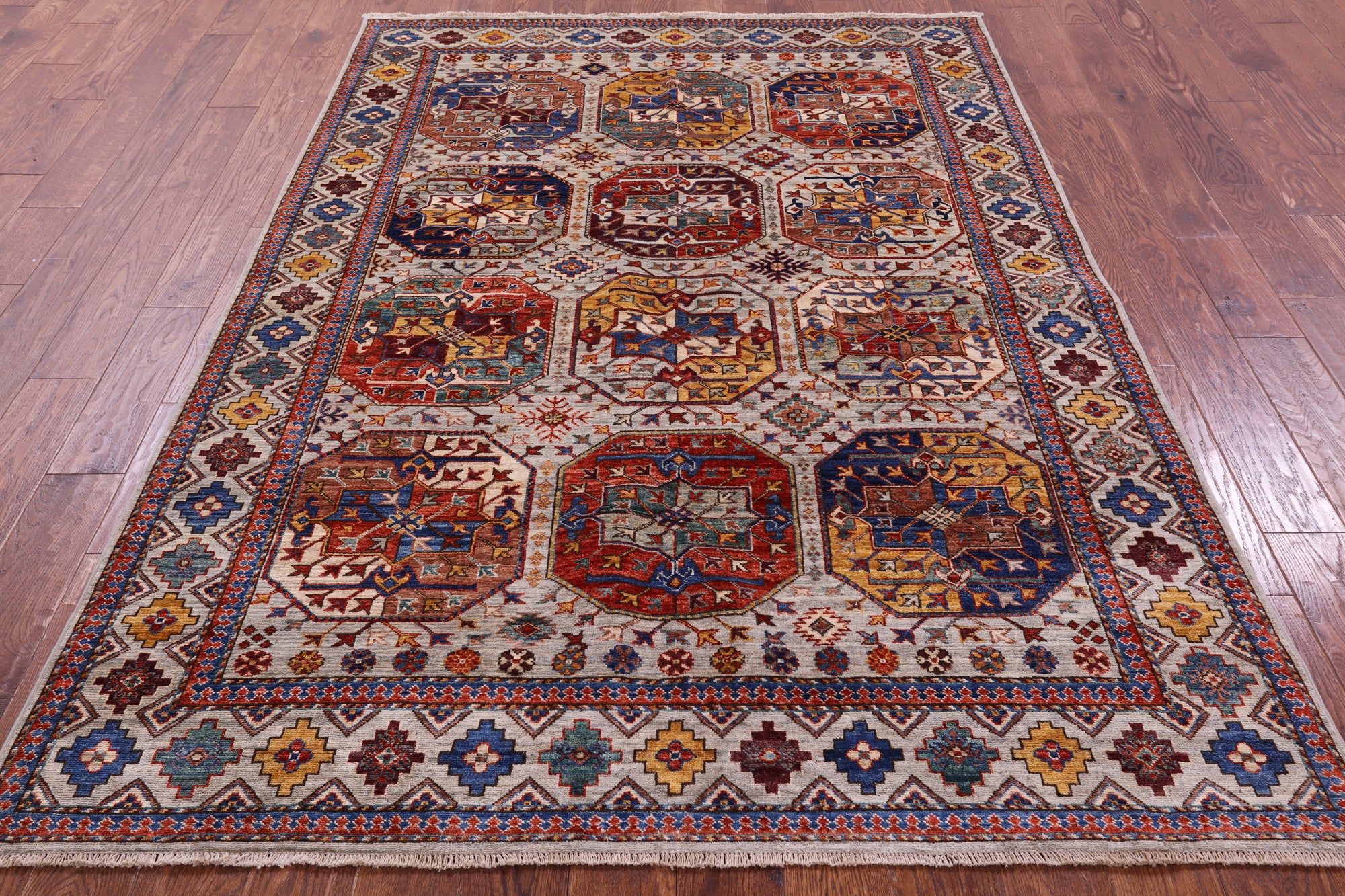 Turkmen Ersari Hand Knotted Wool Rug - 5' 7" X 8' 0" - Golden Nile