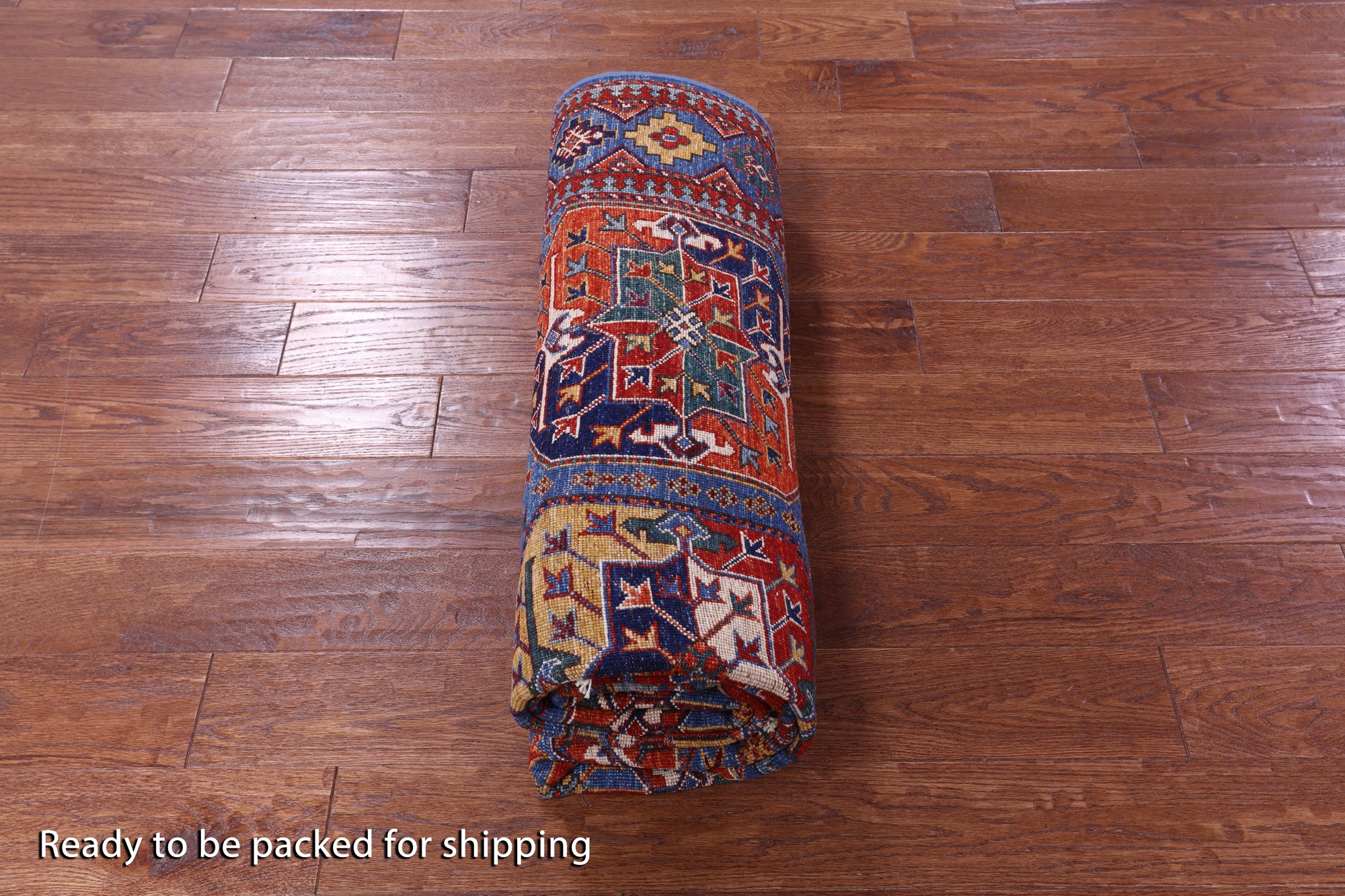 Blue Turkmen Ersari Hand Knotted Wool Rug - 5' 8" X 8' 0" - Golden Nile