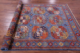 Blue Turkmen Ersari Hand Knotted Wool Rug - 5' 8" X 8' 0" - Golden Nile