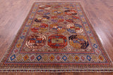 Turkmen Ersari Hand Knotted Wool Rug - 6' 4" X 9' 6" - Golden Nile