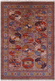 Turkmen Ersari Hand Knotted Wool Rug - 6' 4" X 9' 6" - Golden Nile