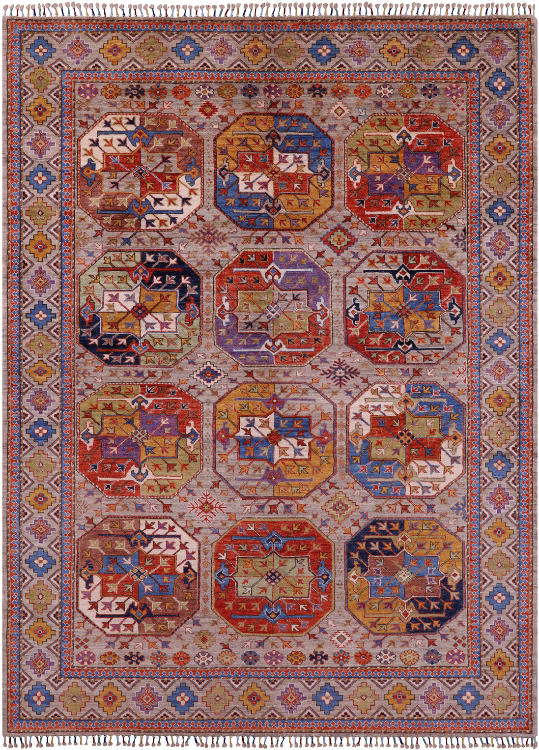 Turkmen Ersari Hand Knotted Wool Rug - 5' 11" X 8' 1" - Golden Nile