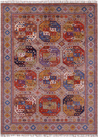 Turkmen Ersari Hand Knotted Wool Rug - 5' 11