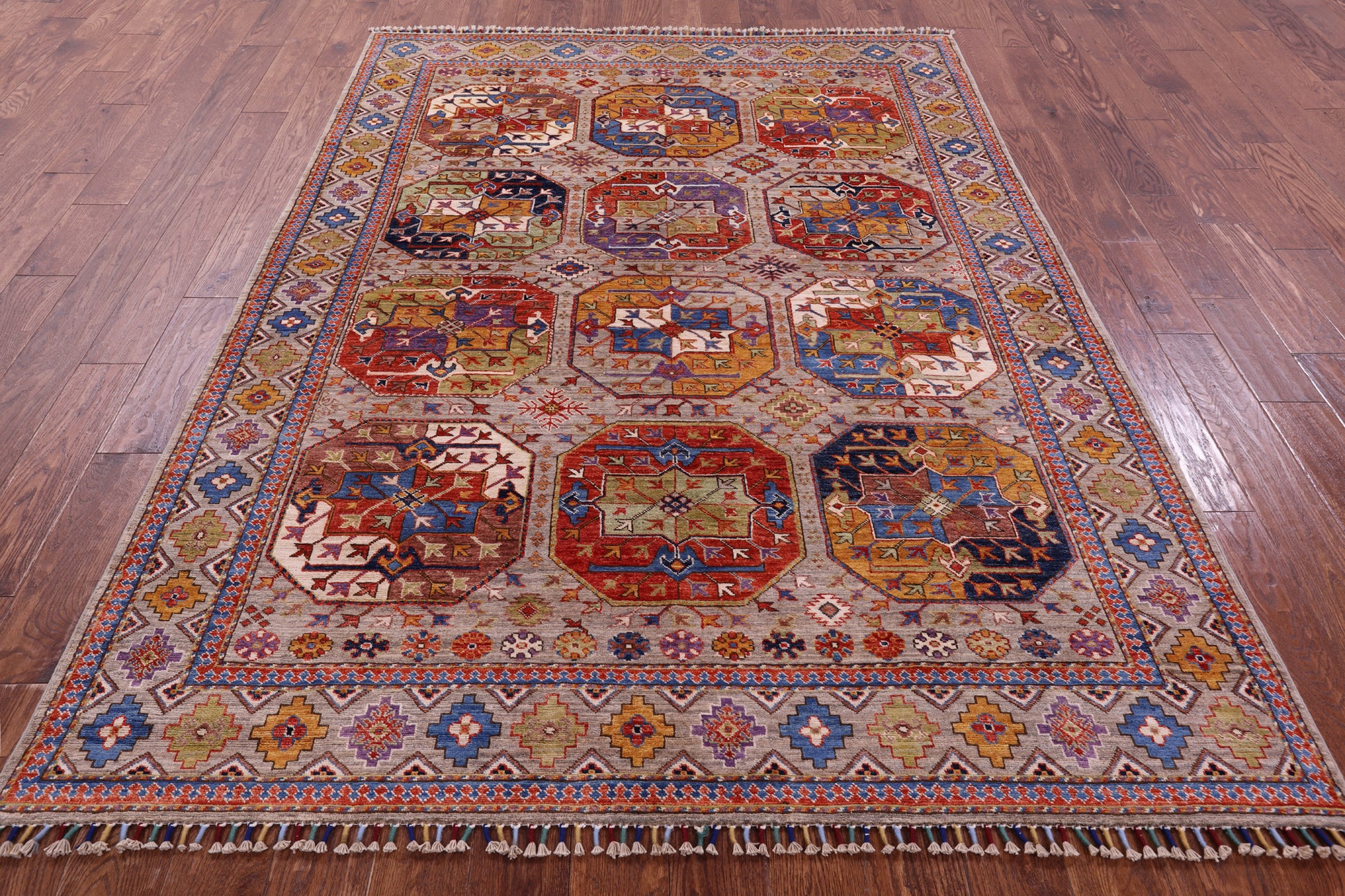 Turkmen Ersari Hand Knotted Wool Rug - 5' 11" X 8' 1" - Golden Nile