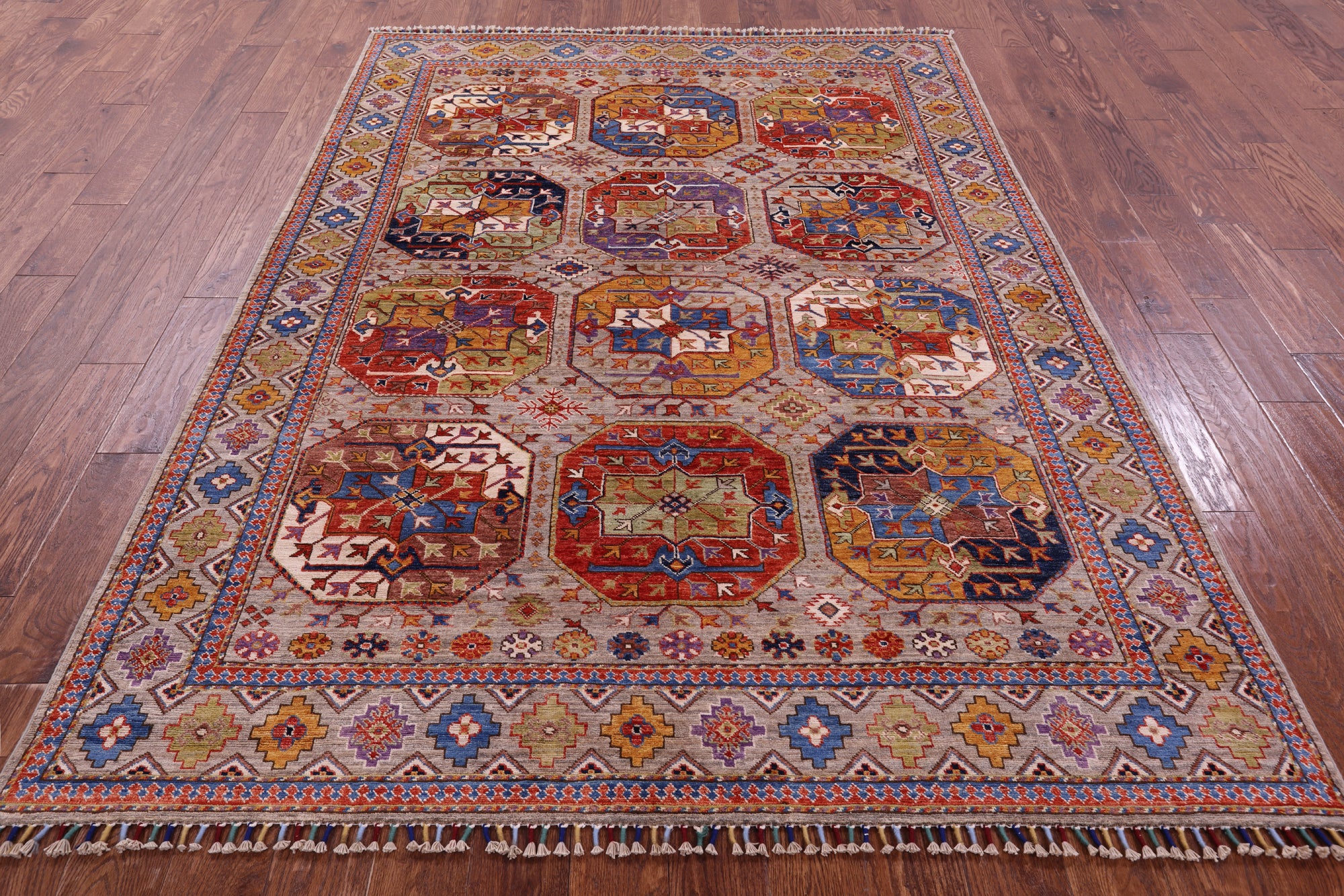 Turkmen Ersari Hand Knotted Wool Rug - 5' 11" X 8' 1" - Golden Nile