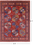 Turkmen Ersari Handmade Wool Rug - 6' 4" X 9' 1" - Golden Nile