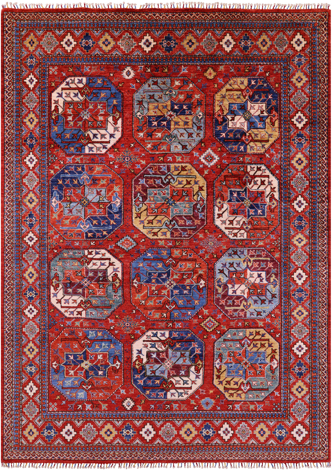 Turkmen Ersari Handmade Wool Rug - 6' 4" X 9' 1" - Golden Nile
