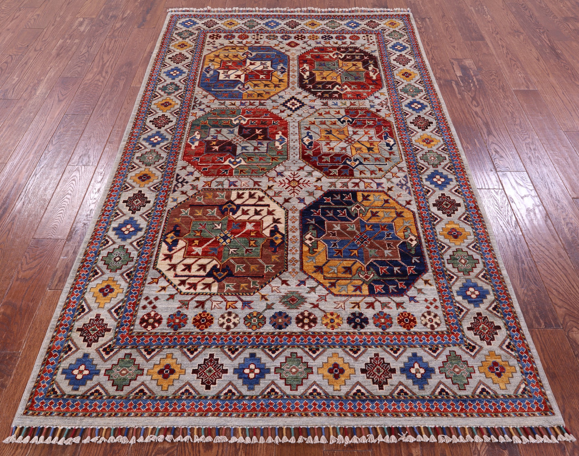 Turkmen Ersari Handmade Wool Rug - 4' 10" X 7' 9" - Golden Nile