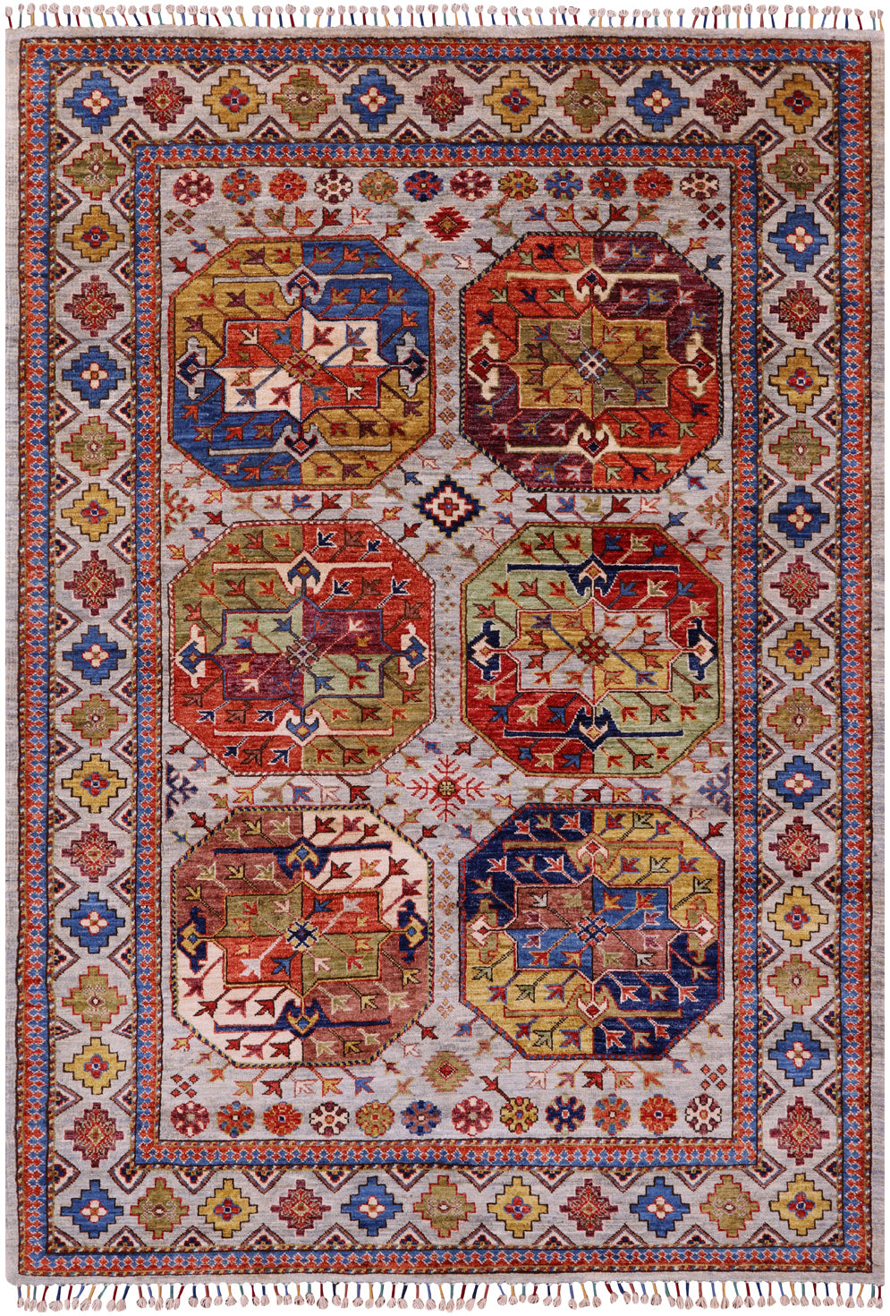 Turkmen Ersari Handmade Wool Rug - 4' 10" X 7' 5" - Golden Nile