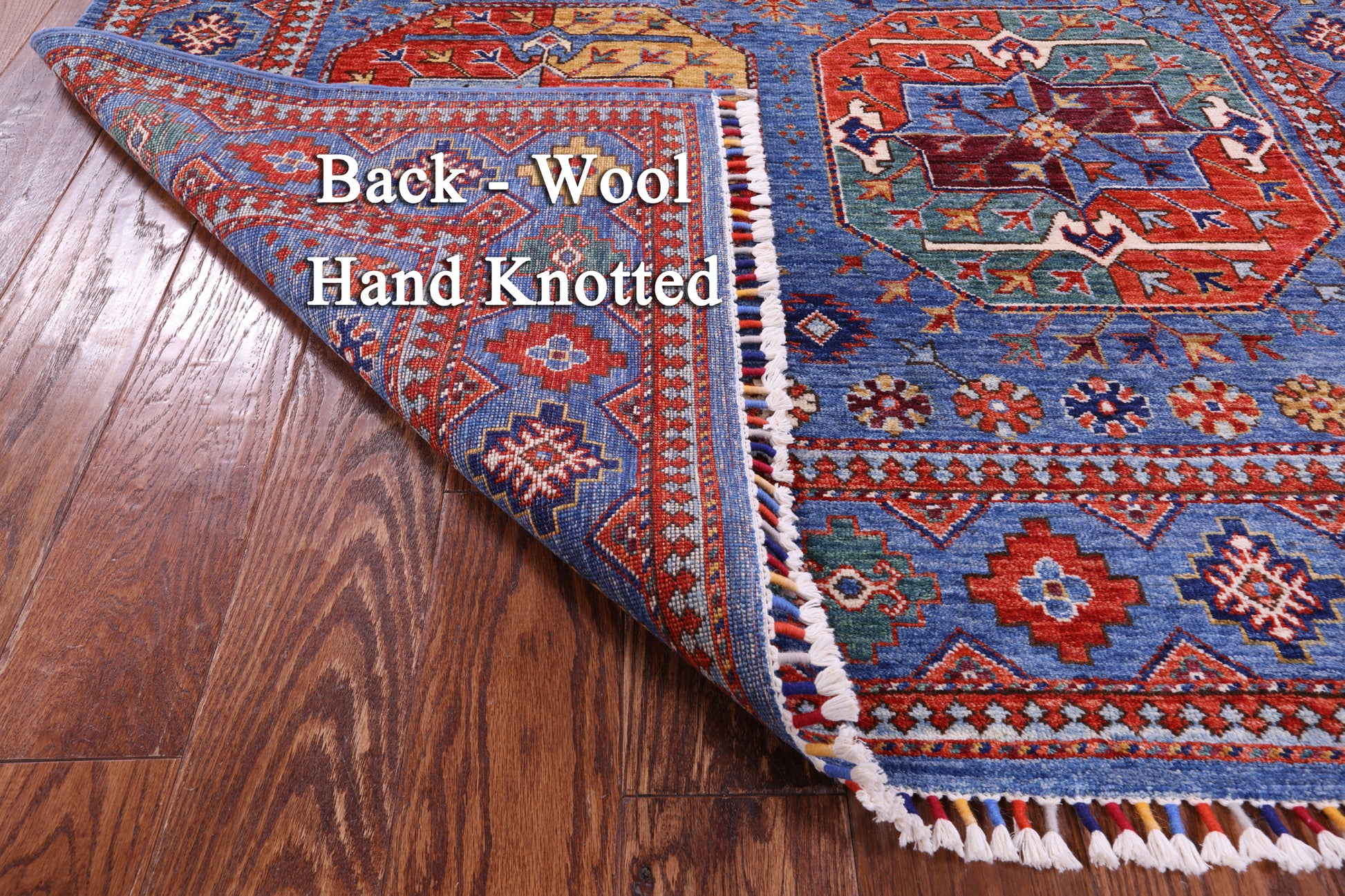 Blue Turkmen Ersari Hand Knotted Wool Rug - 4' 10" X 7' 3" - Golden Nile