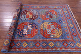 Blue Turkmen Ersari Hand Knotted Wool Rug - 4' 10" X 7' 3" - Golden Nile