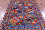 Blue Turkmen Ersari Hand Knotted Wool Rug - 4' 10" X 7' 3" - Golden Nile
