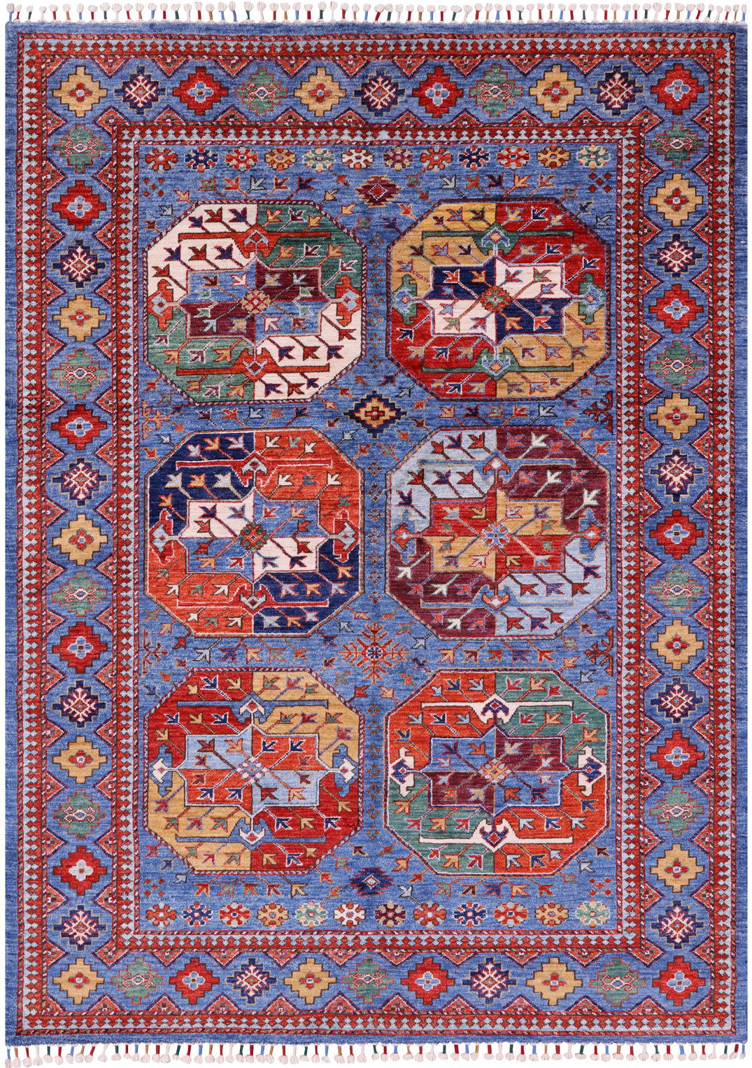 Turkmen Ersari Hand Knotted Wool Rug - 4' 11" X 6' 10" - Golden Nile