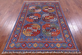 Turkmen Ersari Hand Knotted Wool Rug - 4' 11" X 6' 10" - Golden Nile
