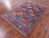 Turkmen Ersari Hand Knotted Wool Rug - 4' 11" X 6' 10" - Golden Nile