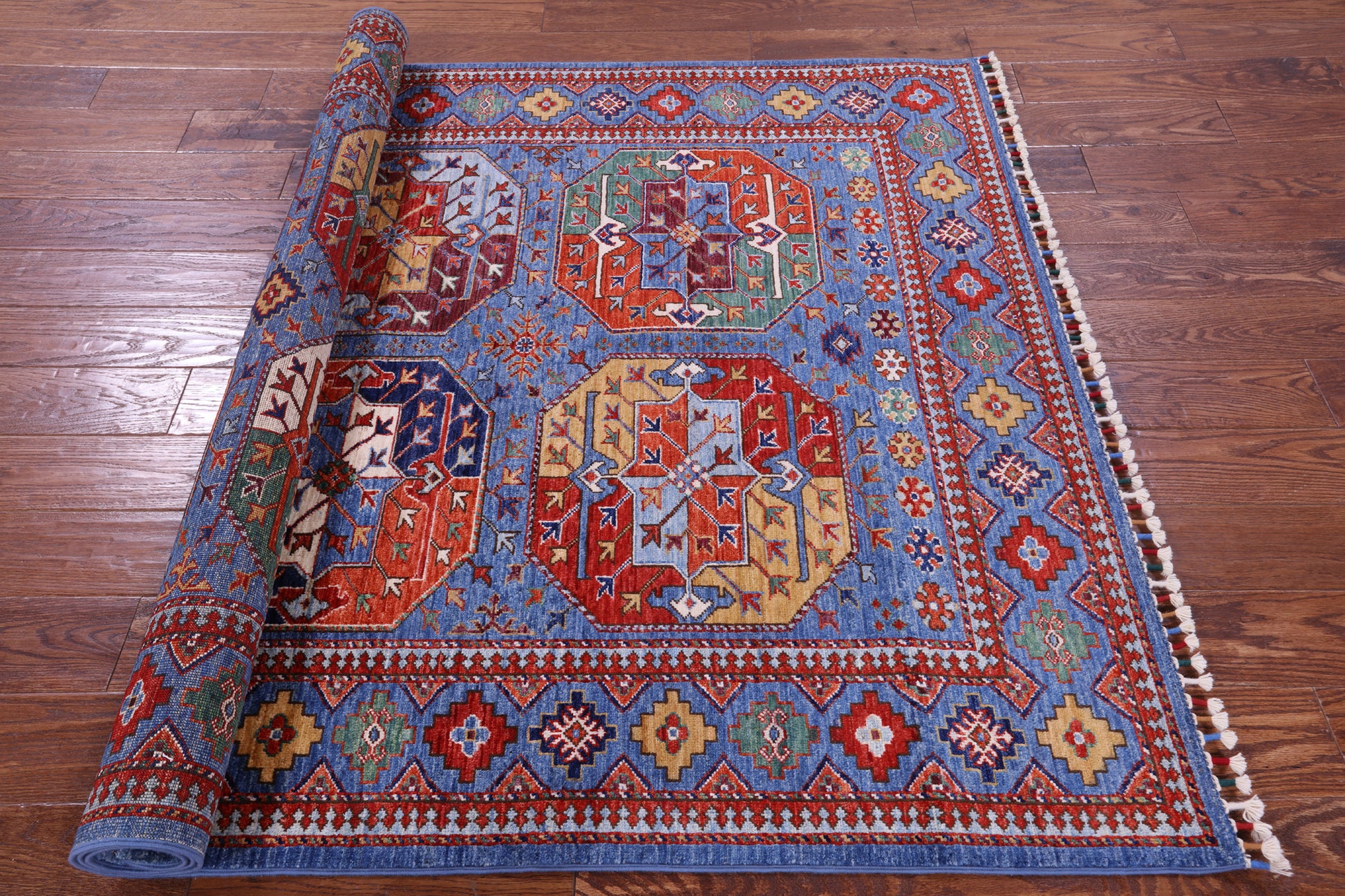 Turkmen Ersari Hand Knotted Wool Rug - 4' 11" X 6' 10" - Golden Nile