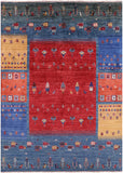 Tribal Persian Gabbeh Hand Knotted Wool Rug - 5' 8" X 8' 0" - Golden Nile