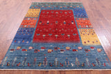 Tribal Persian Gabbeh Hand Knotted Wool Rug - 5' 8" X 8' 0" - Golden Nile