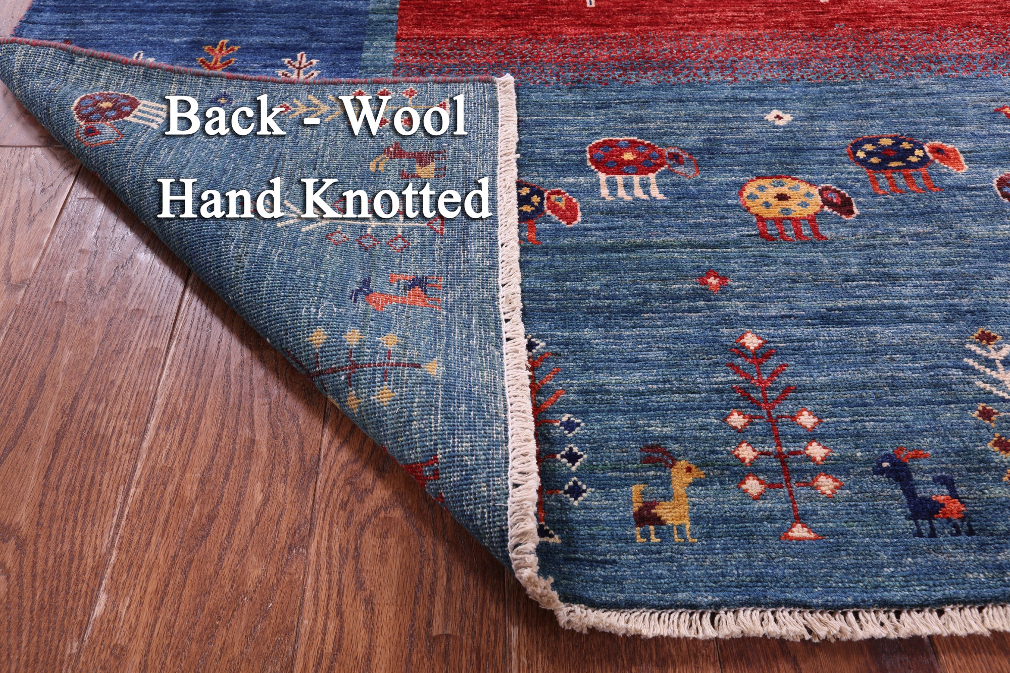 Tribal Persian Gabbeh Hand Knotted Wool Rug - 5' 8" X 8' 0" - Golden Nile