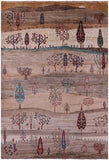 Tribal Persian Gabbeh Hand Knotted Wool Rug - 6' 1" X 8' 8" - Golden Nile