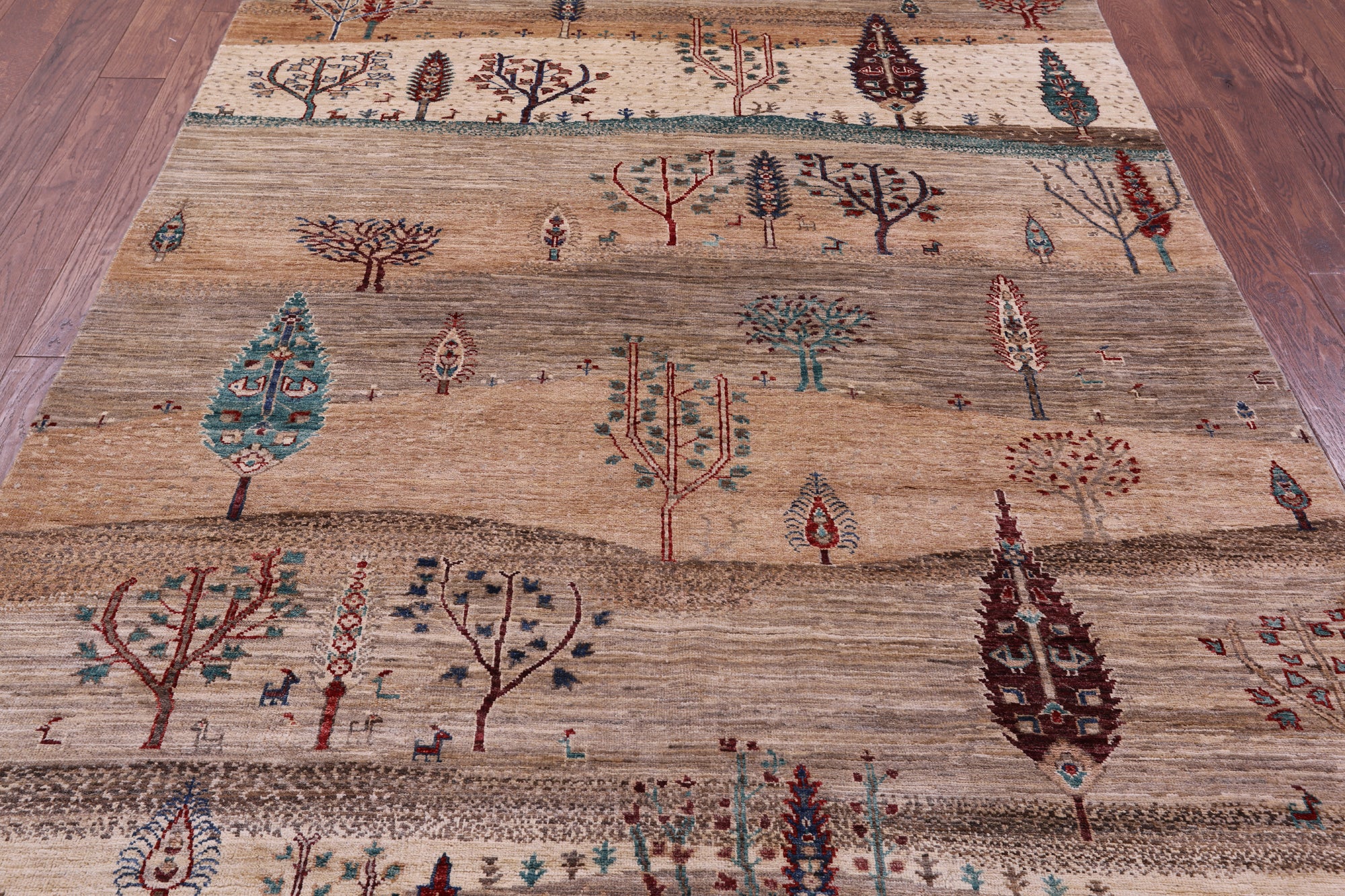 Tribal Persian Gabbeh Hand Knotted Wool Rug - 6' 1" X 8' 8" - Golden Nile