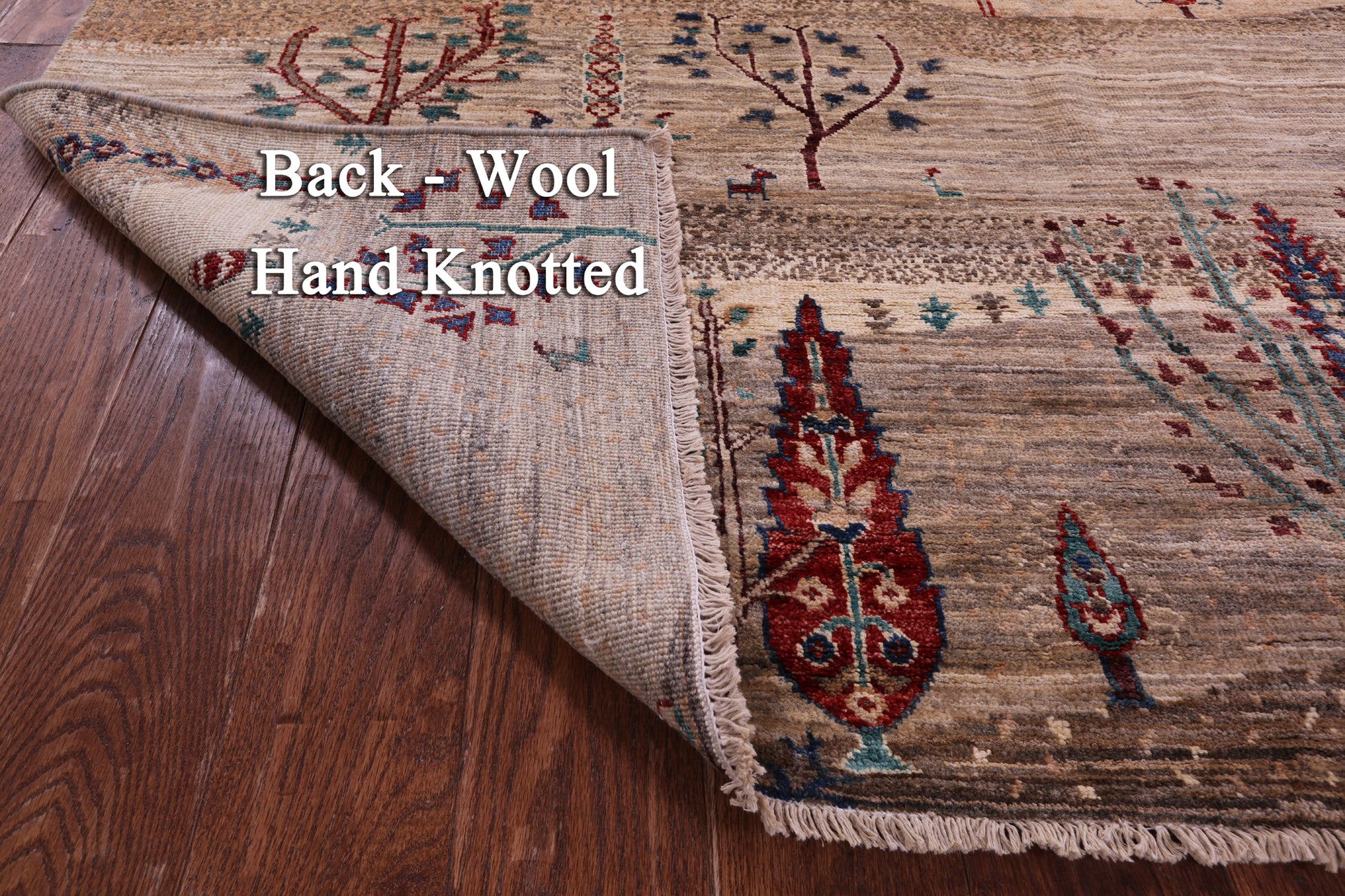 Tribal Persian Gabbeh Hand Knotted Wool Rug - 6' 1" X 8' 8" - Golden Nile