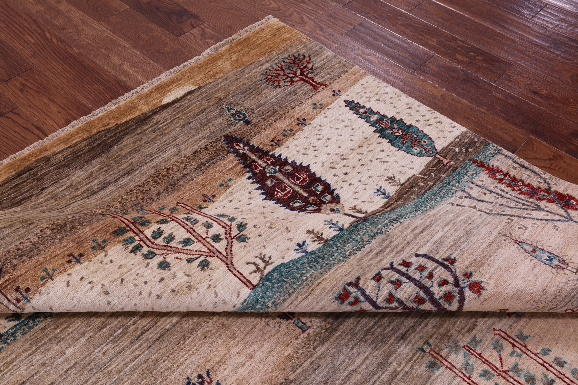 Tribal Persian Gabbeh Hand Knotted Wool Rug - 6' 1" X 8' 8" - Golden Nile