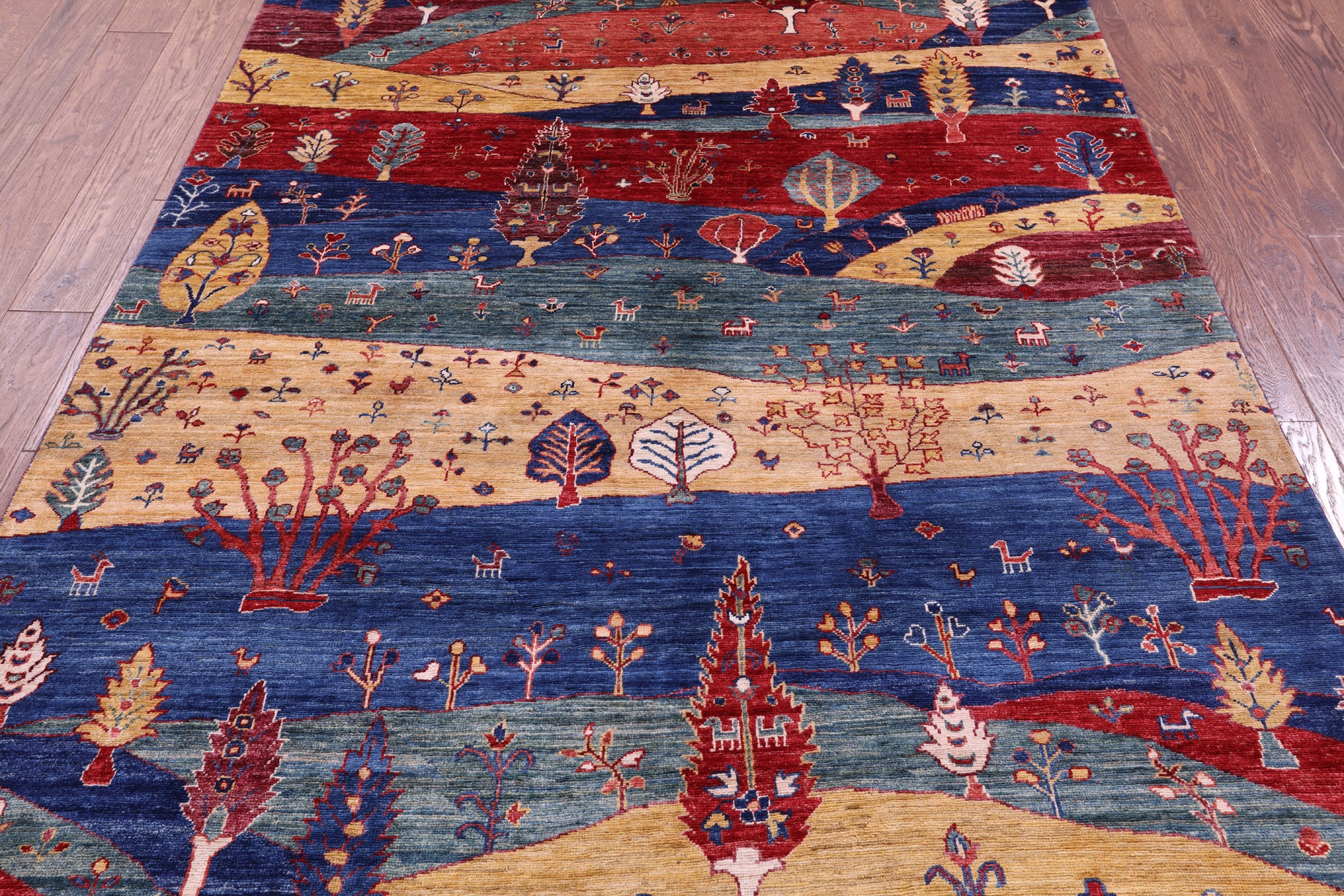 Tribal Persian Gabbeh Handmade Wool Rug - 5' 7" X 8' 3" - Golden Nile