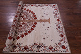 Pomegranate Tree Persian Gabbeh Hand Knotted Wool Rug - 5' 2" X 6' 8" - Golden Nile