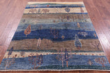Tribal Persian Gabbeh Handmade Wool Rug - 5' 1" X 6' 5" - Golden Nile