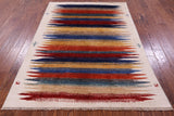Tribal Persian Gabbeh Hand Knotted Wool Rug - 4' 9" X 6' 6" - Golden Nile