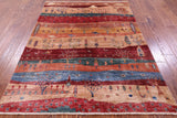 Tribal Persian Gabbeh Handmade Wool Rug - 5' 1" X 6' 7" - Golden Nile