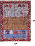 Tribal Persian Gabbeh Hand Knotted Wool Rug - 5' 3" X 6' 11" - Golden Nile