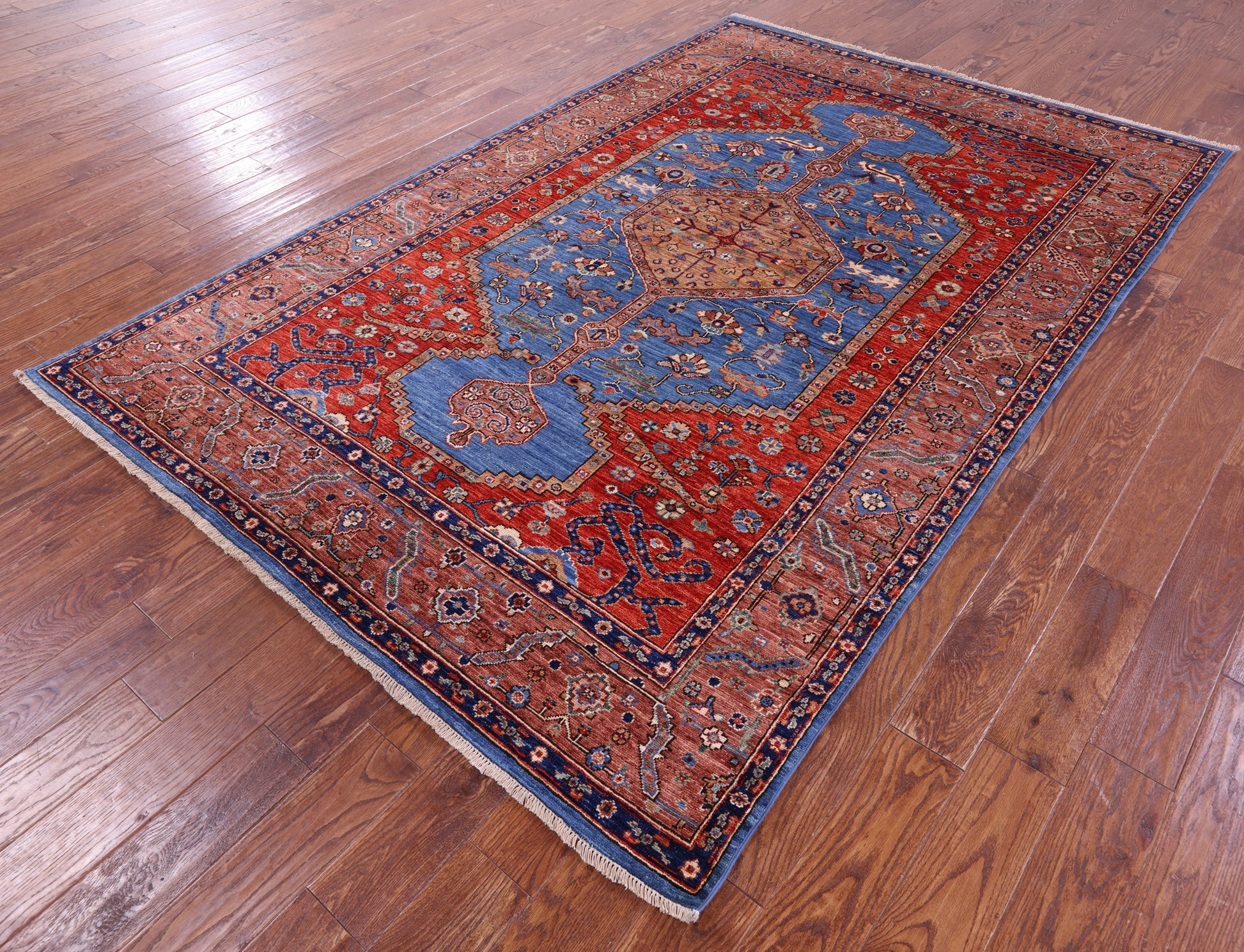 Persian Fine Serapi Handmade Wool Rug - 6' 0" X 8' 10" - Golden Nile