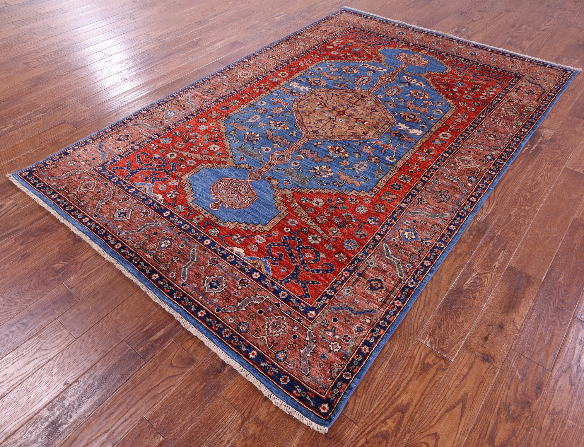 Persian Fine Serapi Handmade Wool Rug - 6' 0" X 8' 10" - Golden Nile