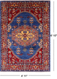 Persian Fine Serapi Hand Knotted Wool Rug - 4' 11" X 6' 10" - Golden Nile