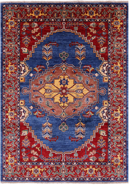 Persian Fine Serapi Hand Knotted Wool Rug - 4' 11" X 6' 10" - Golden Nile