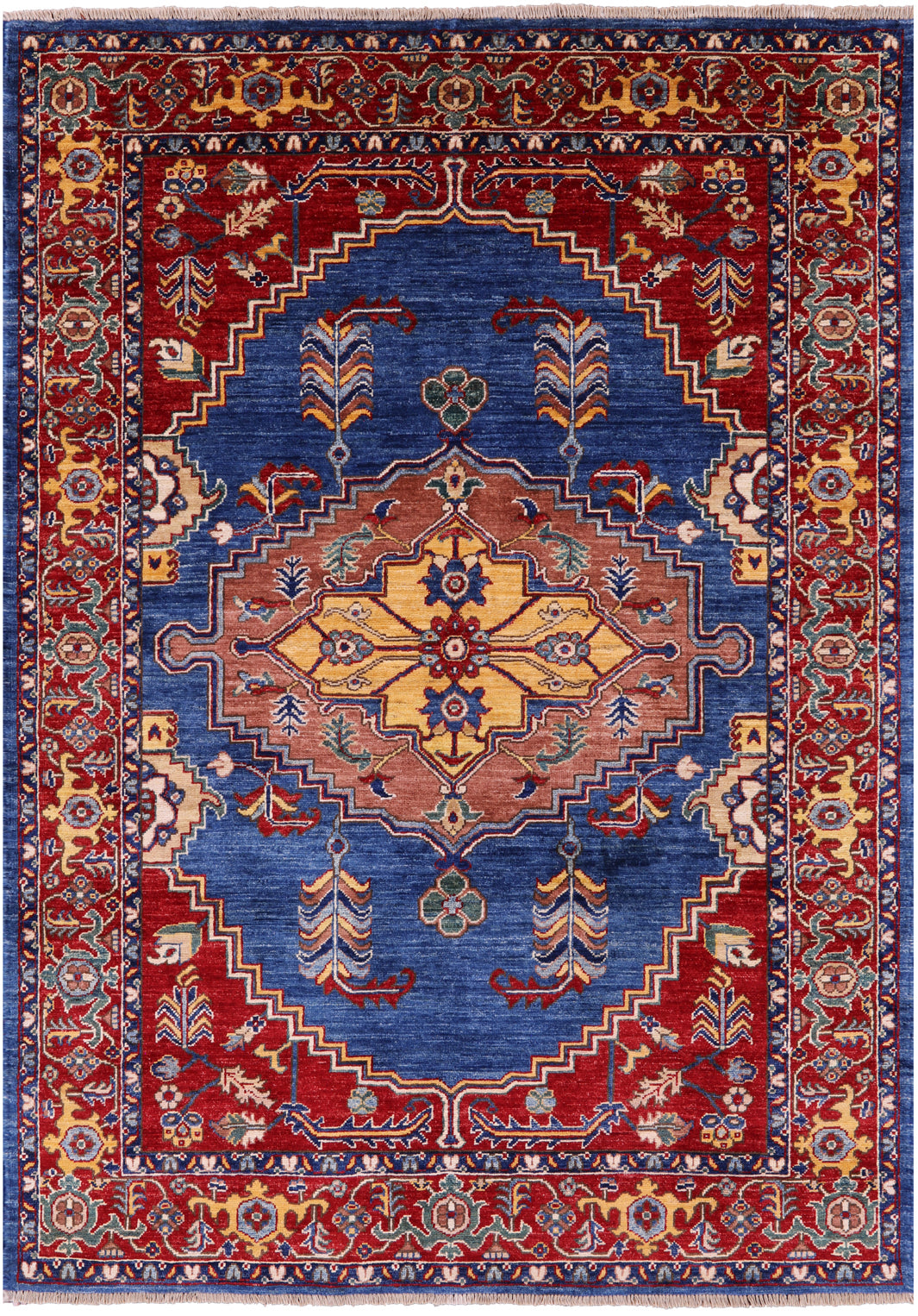 Persian Fine Serapi Hand Knotted Wool Rug - 4' 11" X 6' 10" - Golden Nile