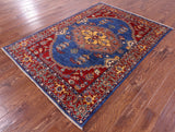 Persian Fine Serapi Hand Knotted Wool Rug - 4' 11" X 6' 10" - Golden Nile