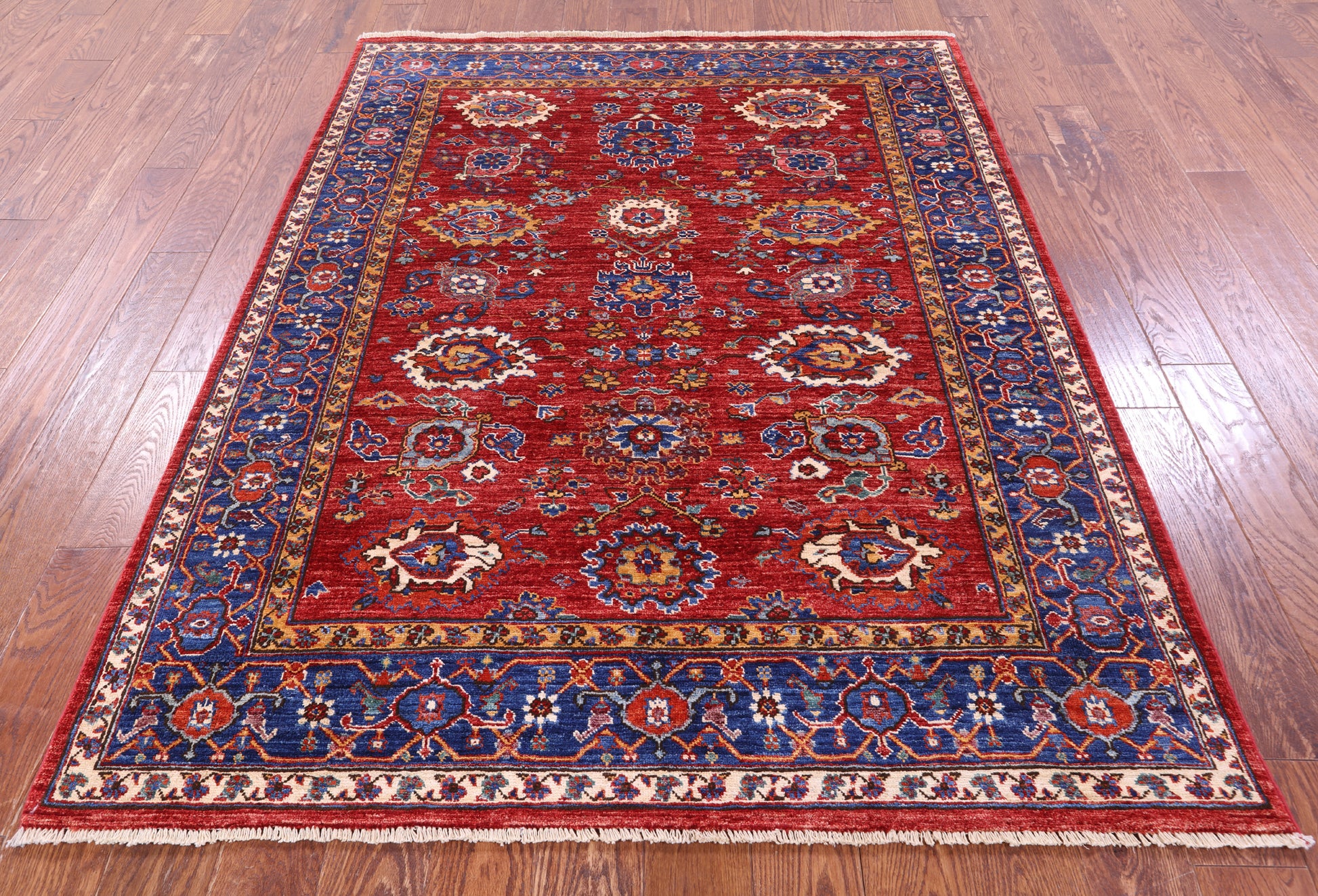 Persian Fine Serapi Handmade Wool Rug - 5' 2" X 6' 8" - Golden Nile