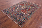 Persian Fine Serapi Handmade Wool Rug - 5' 3" X 7' 1" - Golden Nile