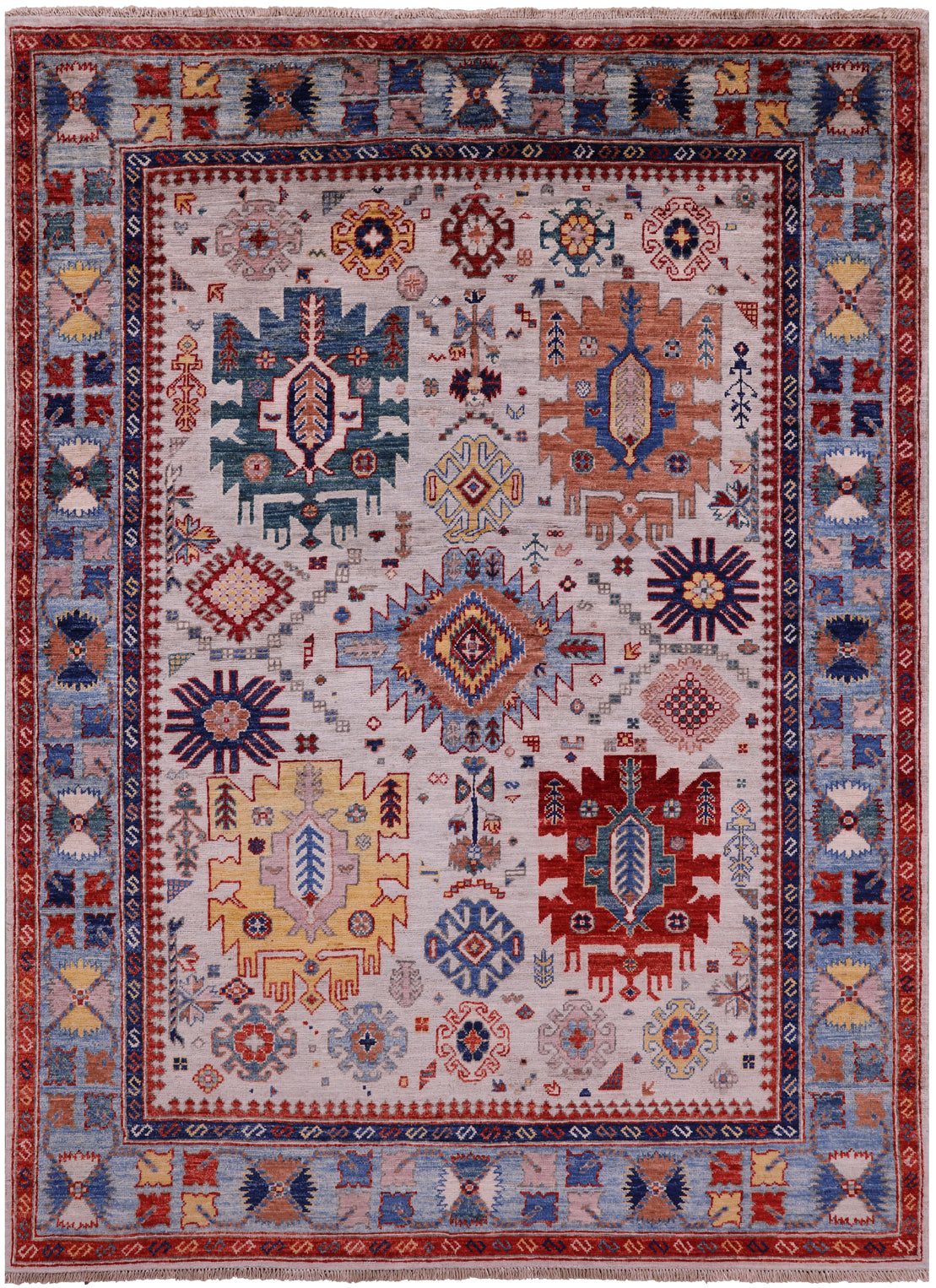Persian Fine Serapi Hand Knotted Wool Rug - 5' 0" X 6' 10" - Golden Nile