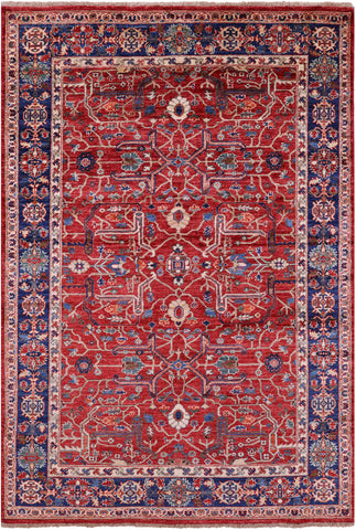 Persian Fine Serapi Hand Knotted Wool Rug - 5' 1