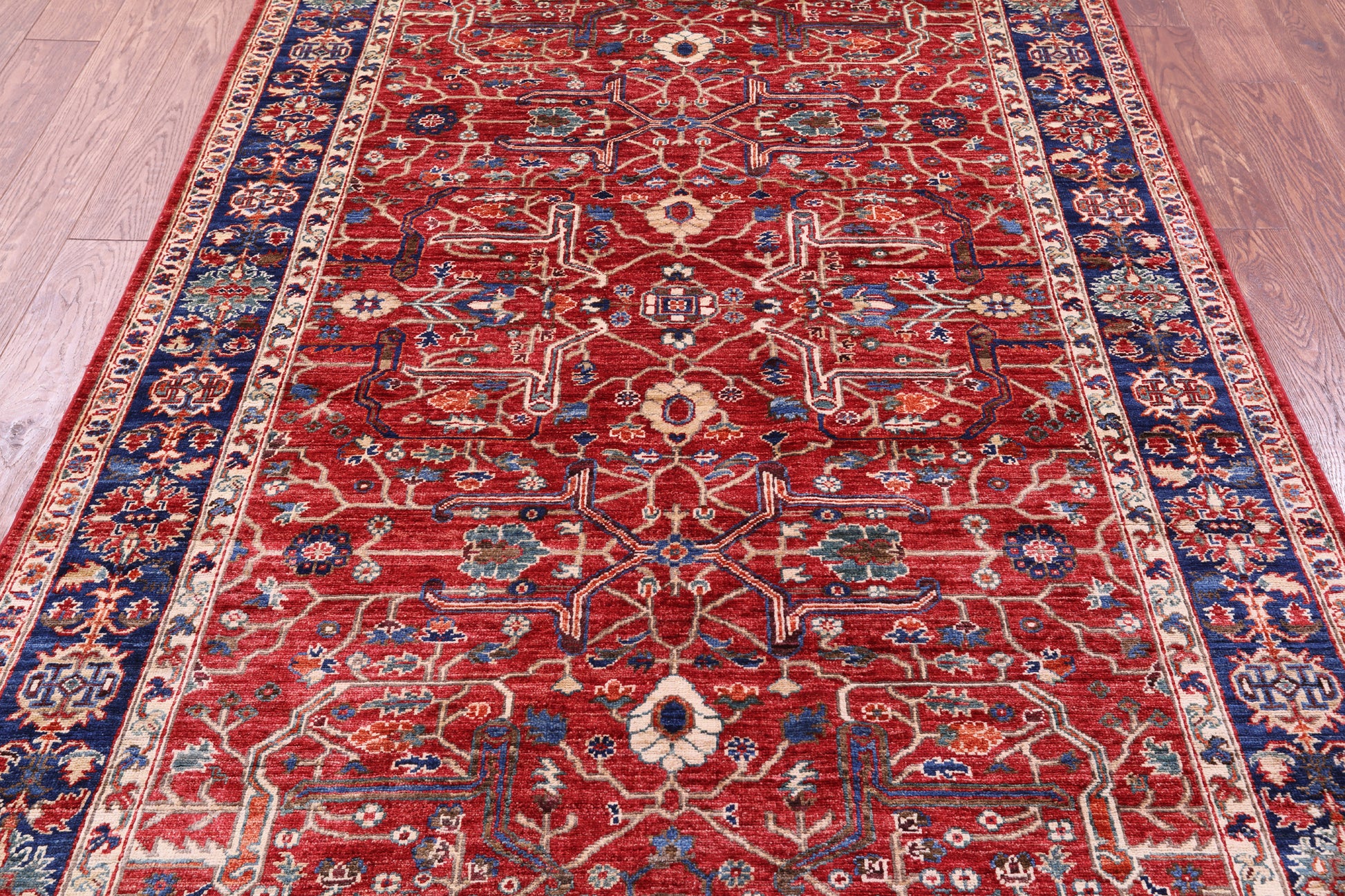 Persian Fine Serapi Hand Knotted Wool Rug - 5' 1" X 7' 4" - Golden Nile