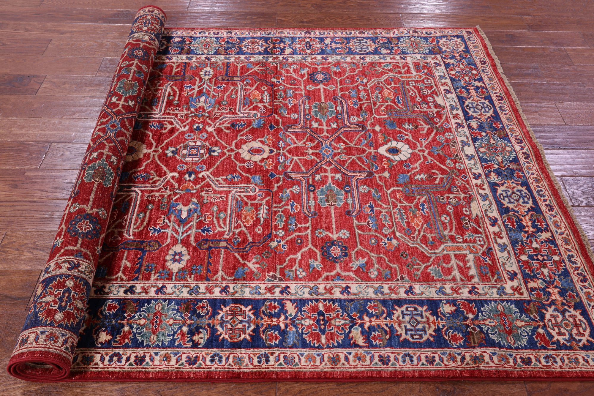 Persian Fine Serapi Hand Knotted Wool Rug - 5' 1" X 7' 4" - Golden Nile