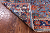 Blue Persian Fine Serapi Hand Knotted Wool Rug - 5' 0" X 6' 7" - Golden Nile