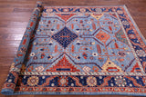 Blue Persian Fine Serapi Hand Knotted Wool Rug - 5' 0" X 6' 7" - Golden Nile