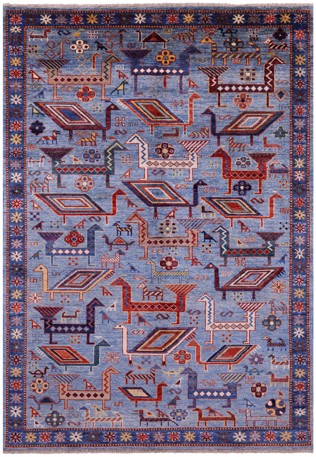 Persian Fine Serapi Hand Knotted Wool Rug - 4' 11" X 7' 0" - Golden Nile