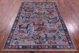 Persian Fine Serapi Hand Knotted Wool Rug - 4' 11" X 7' 0" - Golden Nile
