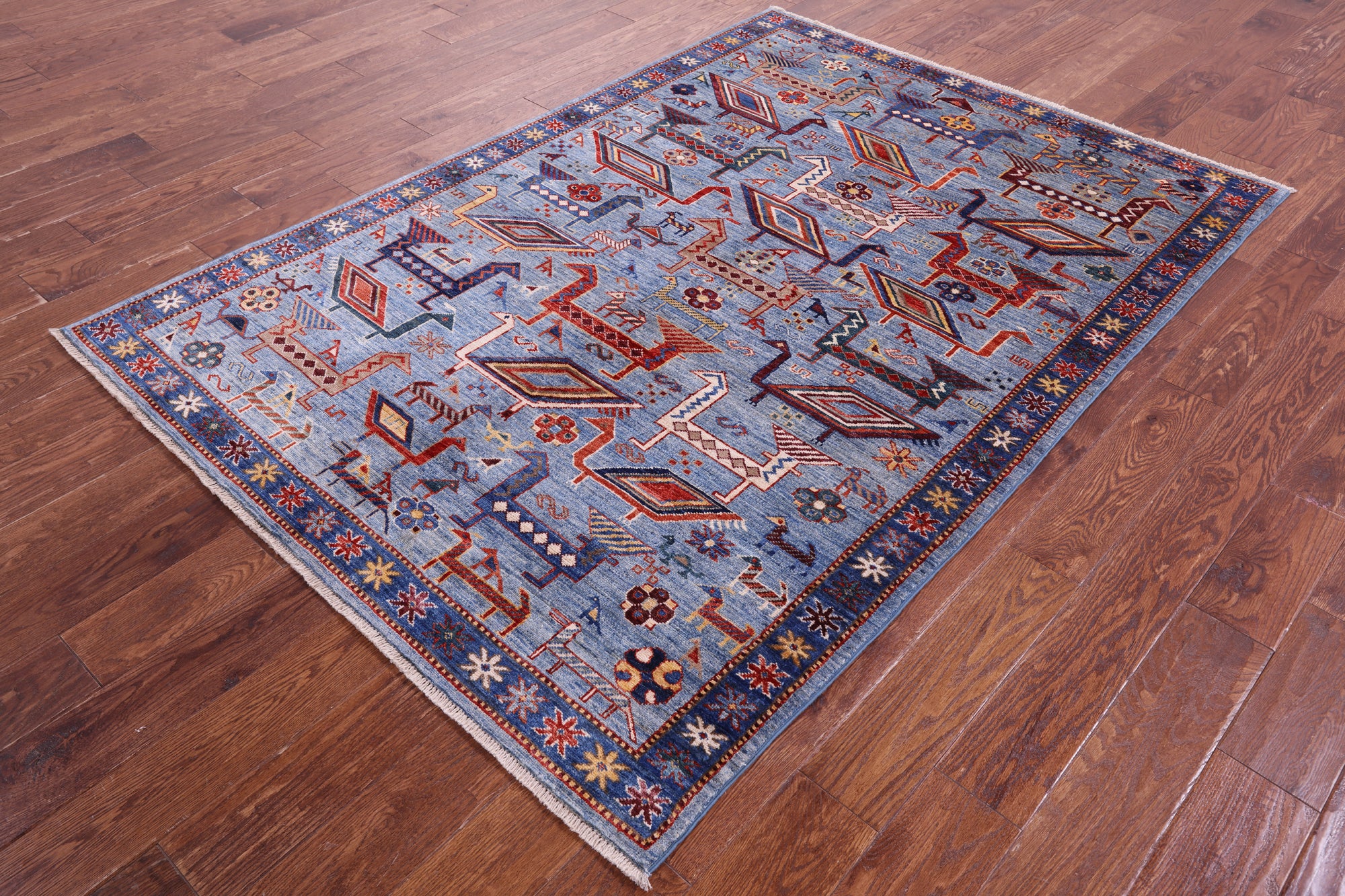 Persian Fine Serapi Hand Knotted Wool Rug - 4' 11" X 7' 0" - Golden Nile